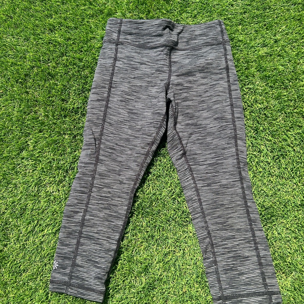 Athleta Girl Black and Gray Capri Leggings
